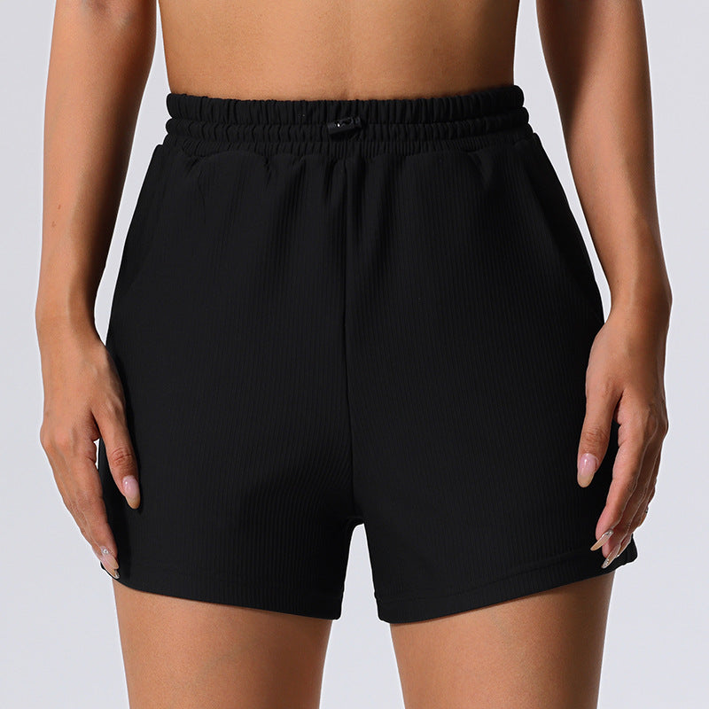 Pantaloni corti elasticizzati Valstrend per yoga, fitness e corsa, tessuto a rete traspirante e veloce asciugatura, abbigliamento estivo.