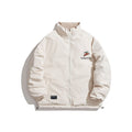 Men's And Women's Winter Contrast Color Kite Embroidery Double-sided Wear Stand Collar Couple Cotton-padded Clothes