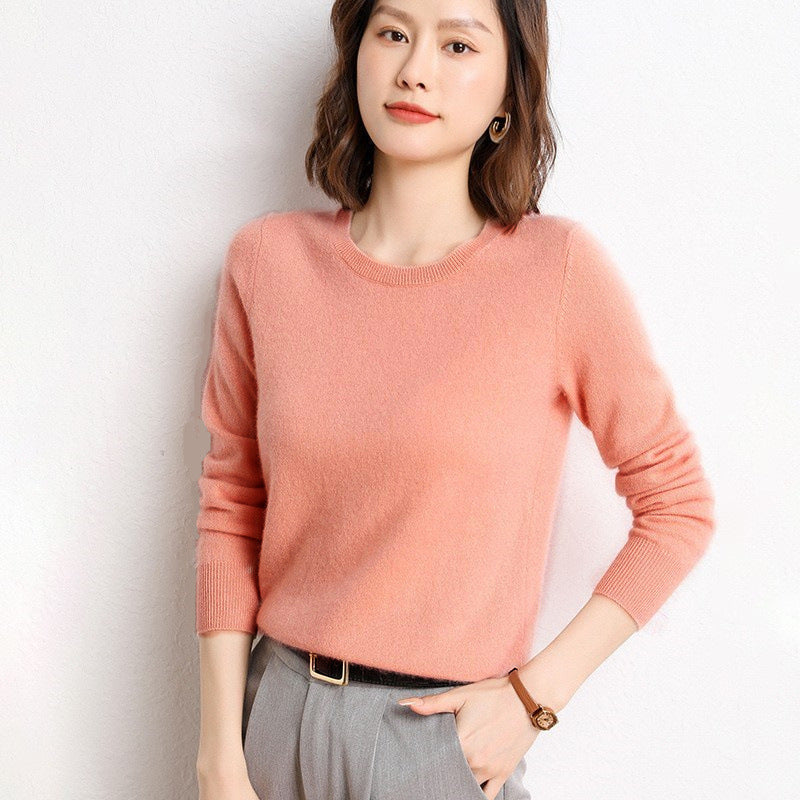 Maglietta a maniche lunghe con scollo rotondo Valstrend, maglietta base comoda e aderente per look casual e confortevoli