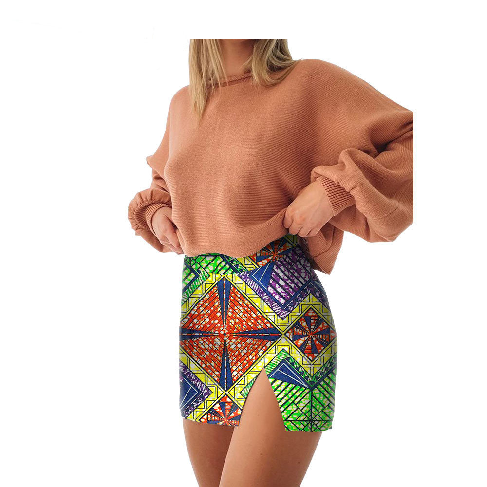 Women's African Printed Cotton Skirt