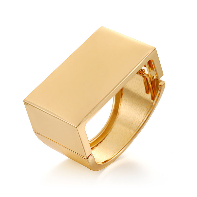 Bracciale femminile Valstrend con strisce esagerate, goccia d'acqua lucida, regolabile e asimmetrico, stile retrò elegante.