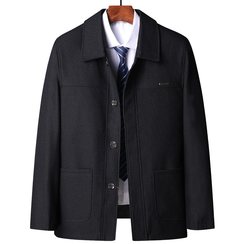 Giacca leggera autunnale da uomo Valstrend, stile casual con collo e chiusura frontale, adatta a primavera e autunno.