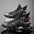 Scarpe da corsa da uomo Valstrend shop, scarpe sportive casual da viaggio con suola leggera e design sportivo in tessuto nero