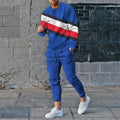 Completo sportivo e da relax da uomo Valstrend, maglione a maniche lunghe con motivo a righe e collo rotondo.