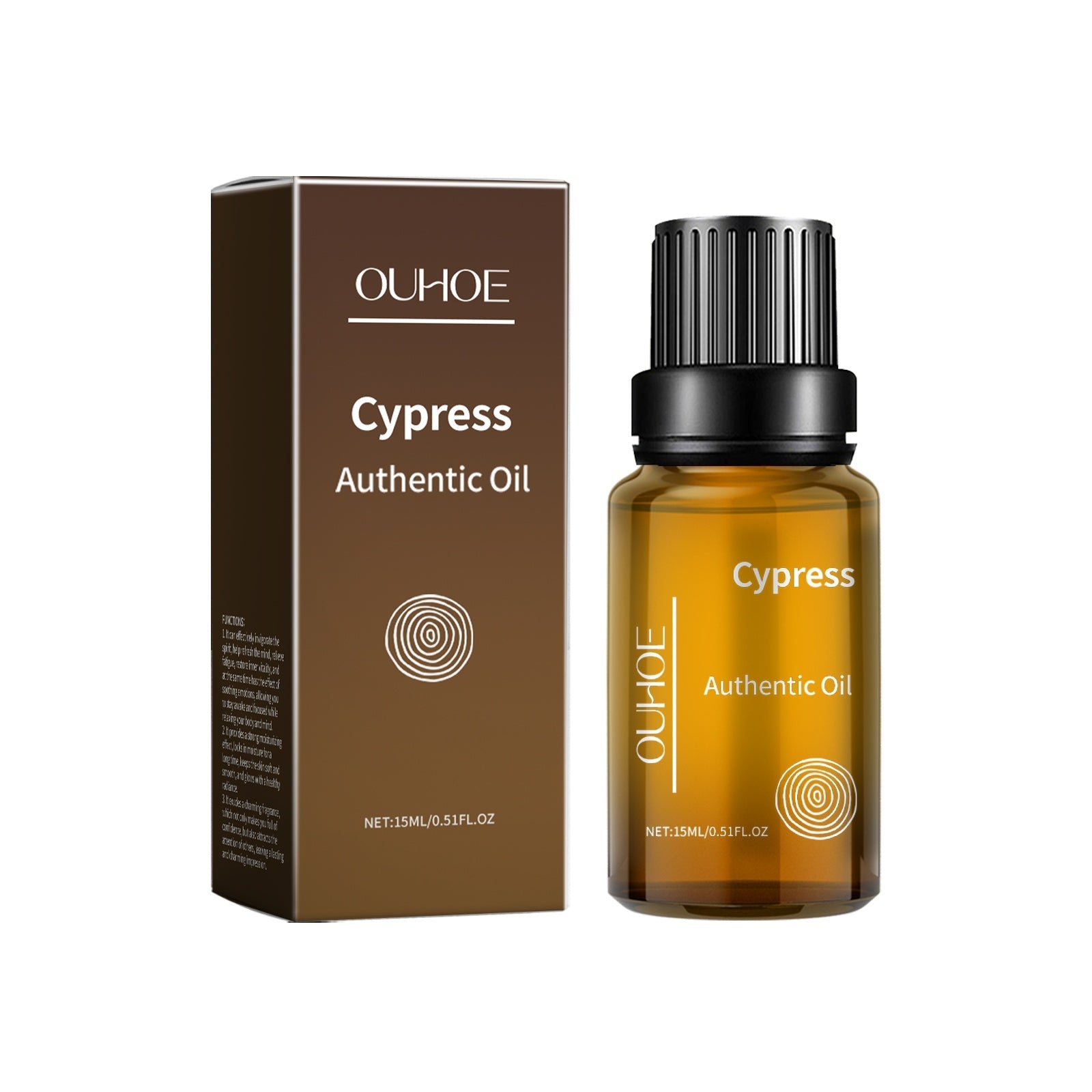Olio autentico di cipresso Valstrend, bottiglia da 100 ml con etichetta verde e contenuto di olio essenziale di cipresso.