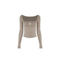 Morandi Color Square Neck T-shirt Slim-fit American Dancing Top