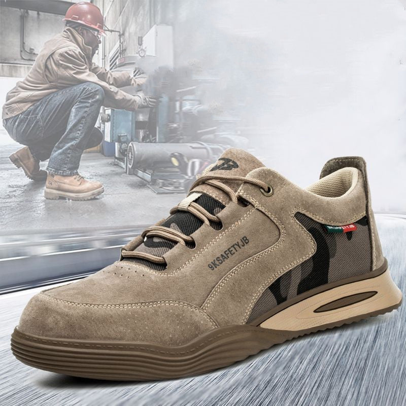 Scarpe di protezione in pelle di maiale Valstrend con design traspirante e resistente all'usura, ideali per il lavoro.
