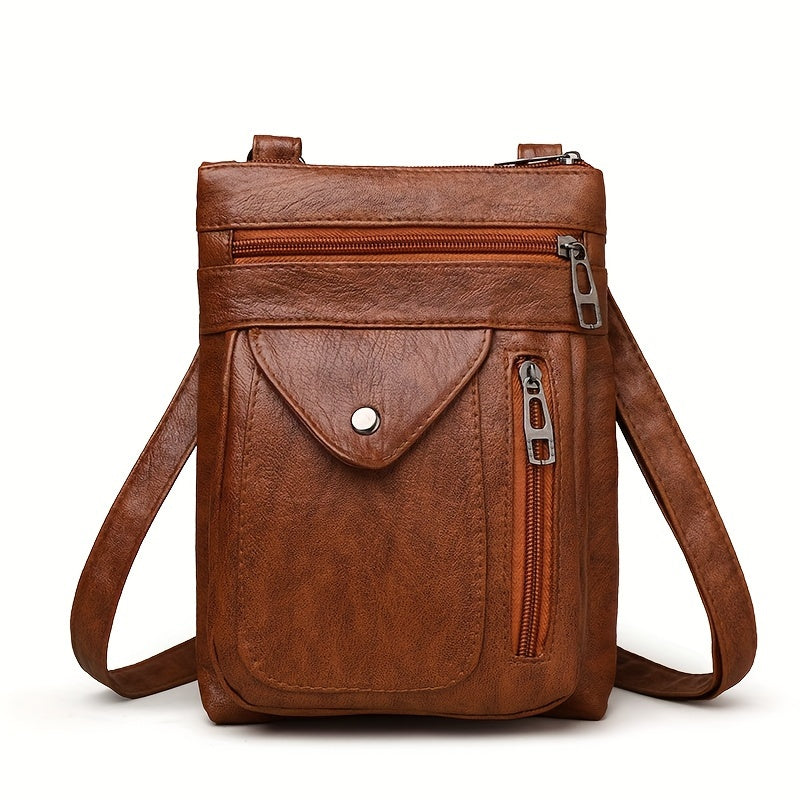 Borsa a tracolla vintage mini Valstrend, stile retrò con più tasche, donna casual con porta telefono e design elegante.