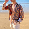 Camicia a maniche lunghe da uomo Valstrend con stampa semplice, casual e moderna, tessuto leggero e comodo.