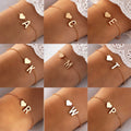 Bracciale e collana minimalista con pendente a forma di cuore e lettera, in stile semplice e elegante, brand Valstrend.