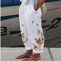 Pantaloni larghi in cotone senza cintura Valstrend shop, pantaloni ampi a gamba larga in tessuto leggero e comodo.