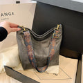 Borsa a tracolla retrò grande capacità per donna, borsa a secchiello da pendolare, stile vintage Valstrend.