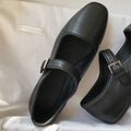 Scarpe ballerina Valstrend flat con punta quadrata, stile retrò Mary Jane con fibbia e design artistico, adatte a ogni outfit.