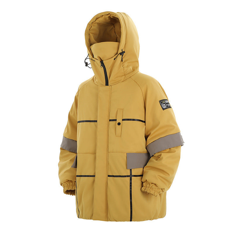 Giacca invernale con cappuccio, imbottita in cotone, stile shell, marca Valstrend, ideale per uomo, con cuciture robuste e design caldo