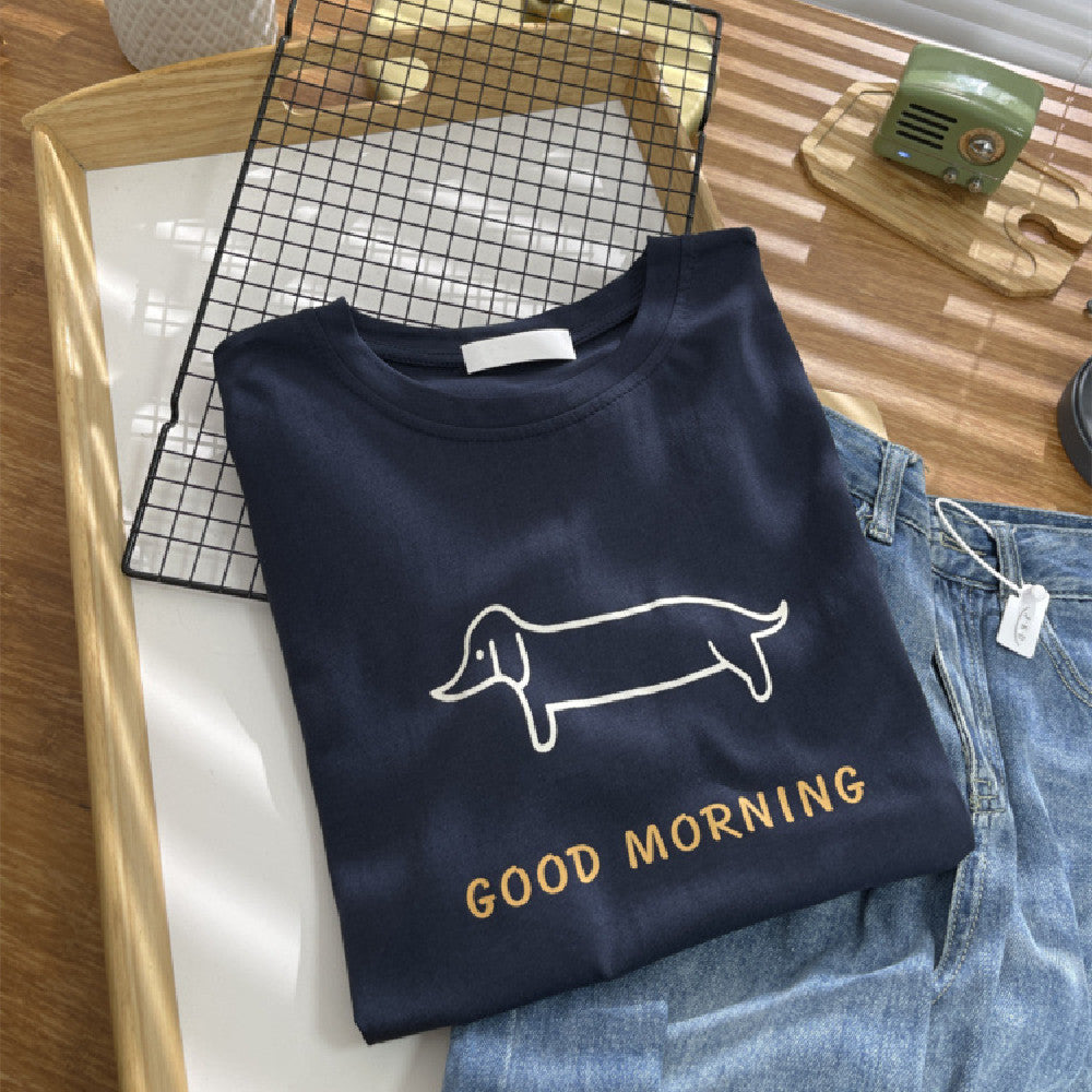 Fashionable Letter Printed Short Sleeves