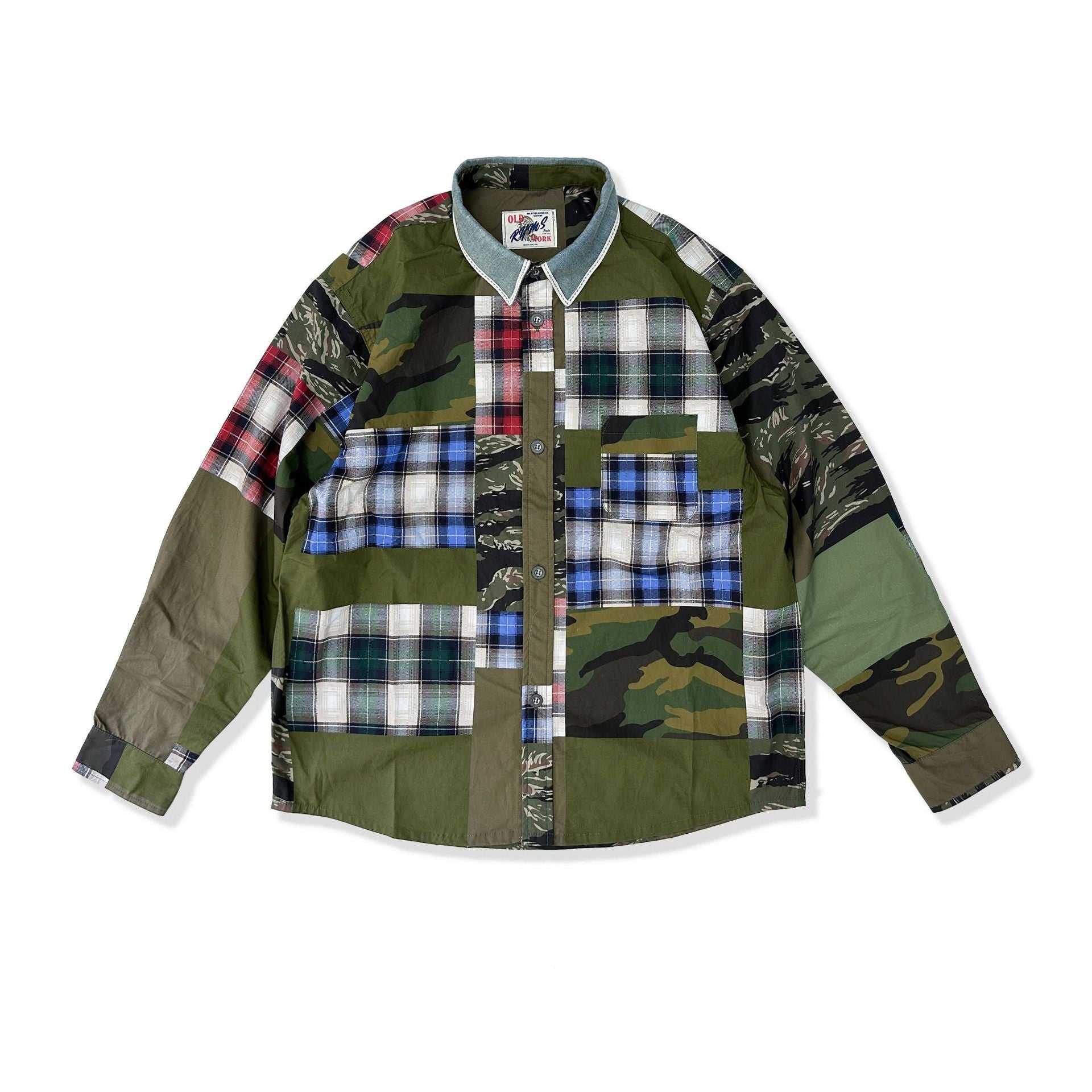 Camicia da uomo retro con cuciture larghe a maniche lunghe, stile casual e vintage, marchio Valstrend shop.