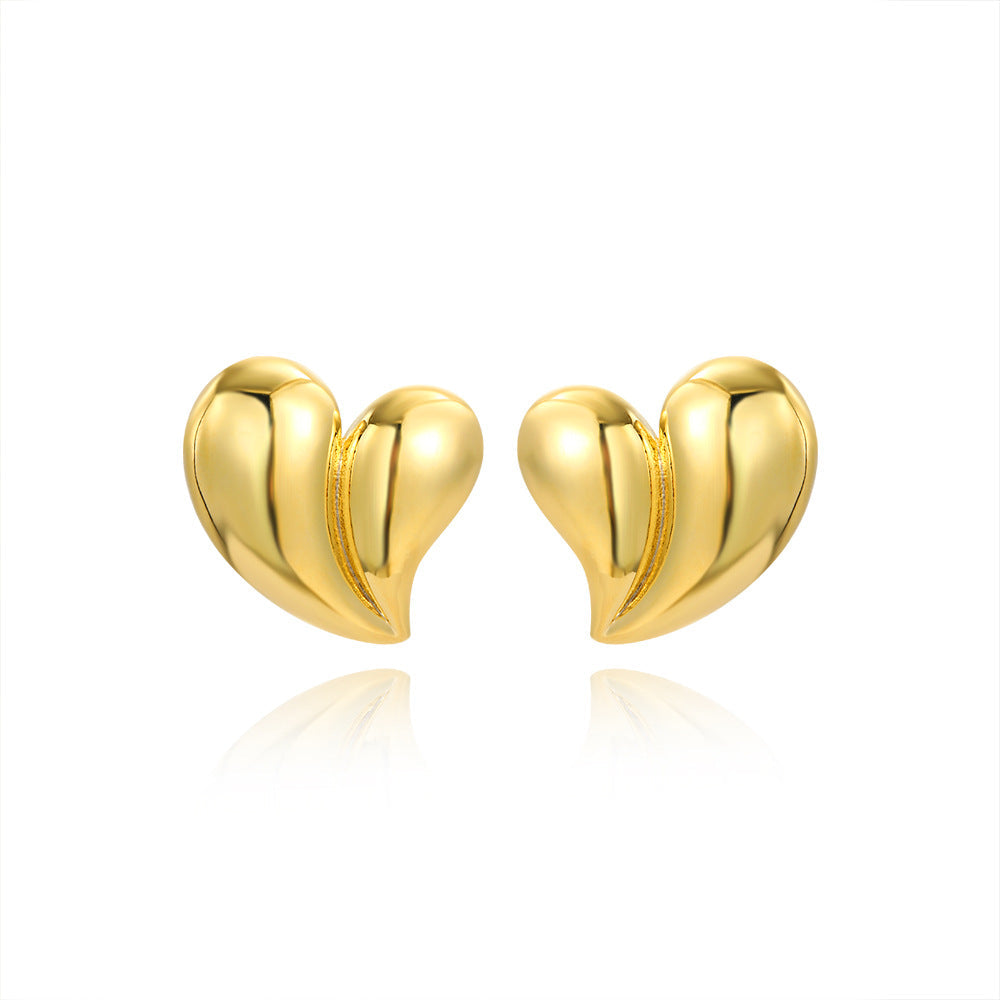 Orecchini lucidi in oro 18K europei e americani, stile elegante e raffinato, di marca Valstrend shop.