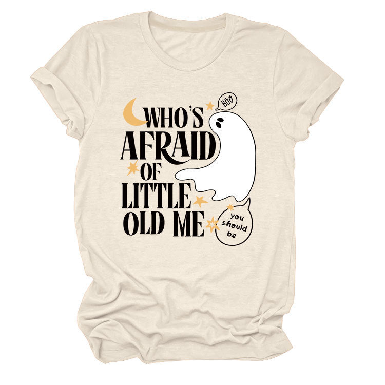 Maglietta Valstrend con stampa "Who's Afraid Of Little Old MeT", t-shirt casual con grafica originale e comoda da indossare