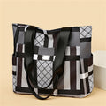 Borsa tote geometrica leggera Valstrend con zip sicura e scomparti multipli, ideale per scuola, lavoro e viaggi.