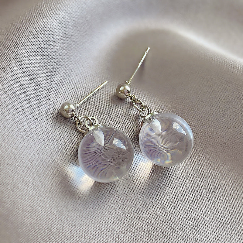 Fashion Clear Stud Earrings Female Niche