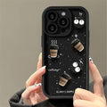 Custodia in silicone 3D a forma di caffè per iPhone 15 Pro Max, 14 Pro Max, 13, 12, XR, protezione lente, Valstrend