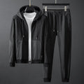 Completo sportivo e da tempo libero da uomo Valstrend, giacca slim-fit con cappuccio e pantaloni coordinati in tessuto elasticizzato