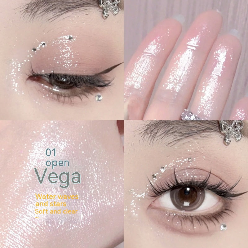 Eyeliner brillante e perlato Valstrend con effetto occhi a cavatappi, ideale per trucco naturale e luminoso.