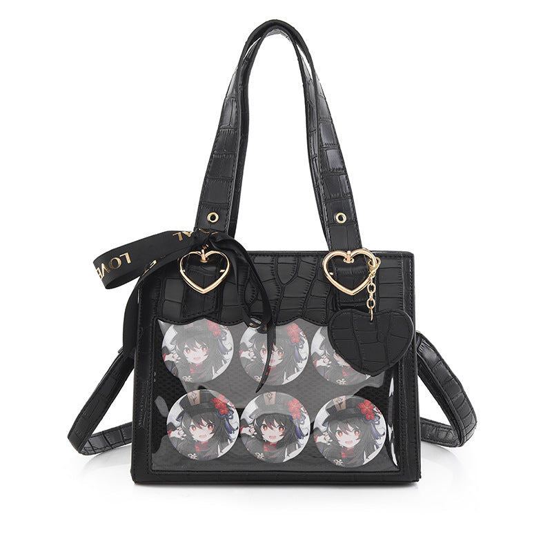 Borsa a tracolla quadrata Valstrend con motivo a scaglie di coccodrillo, donna, tote elegante e spaziosa con dettagli raffinati