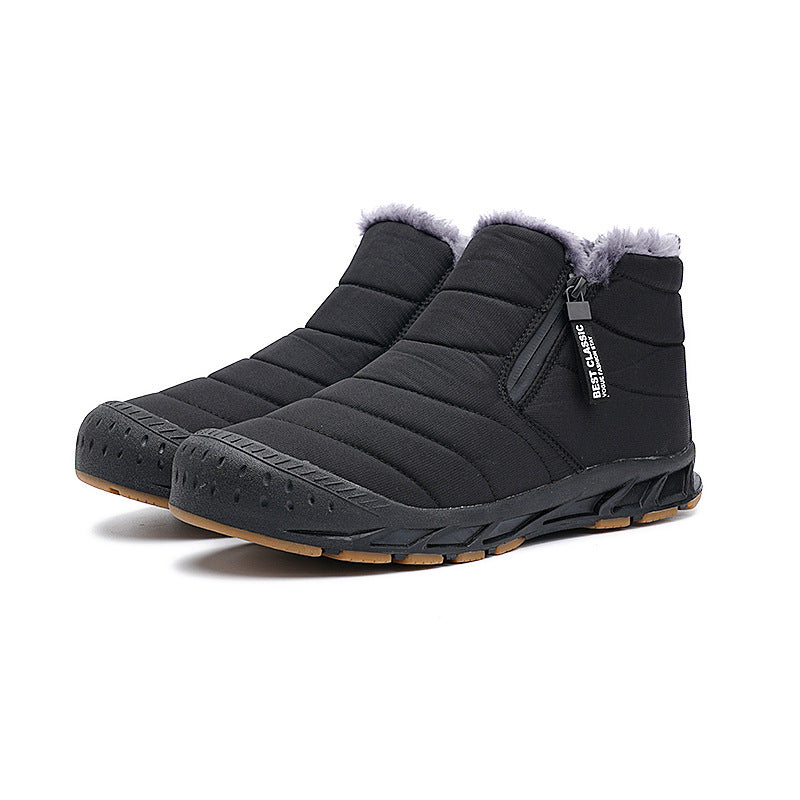 Stivali in pelle e pelliccia integrata per l'inverno, modello Snow Short di Valstrend Shop, con suola antiscivolo.