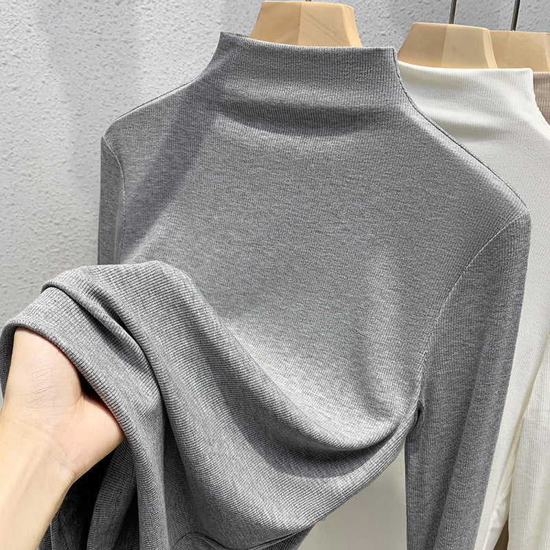 Maglietta a maniche lunghe Valstrend, sottile, aderente in stile occidentale, con tessuto stretch, ideale come intimo slim fit.