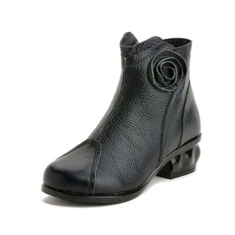 Stivali femminili in stile etnico Valstrend con fodera in pile e tessuto caldo, ideali per il clima freddo, stile vintage e comfort.
