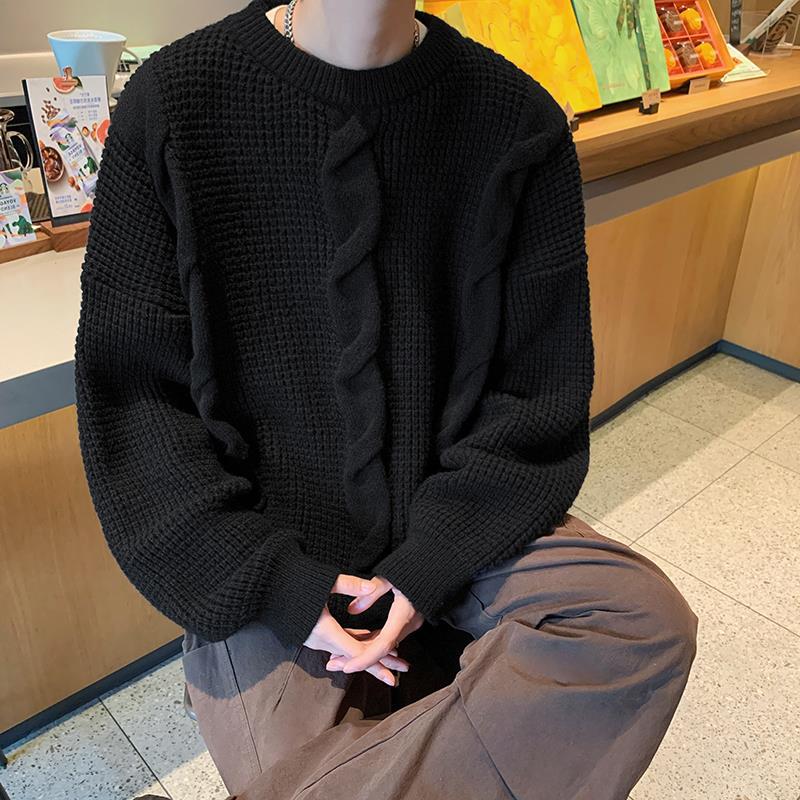 Maglione girocollo da uomo Valstrend in stile retrò autunno-inverno, morbido e caldo, con design classico e vestibilità comoda.