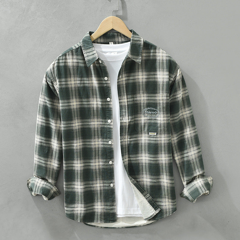 Camicia casual a quadri Valstrend, morbida e comoda a manica lunga, stile artistico e versatile per ogni occasione.