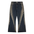 Spray Painting Zipper Design Sense Slightly Flared Jeans Men