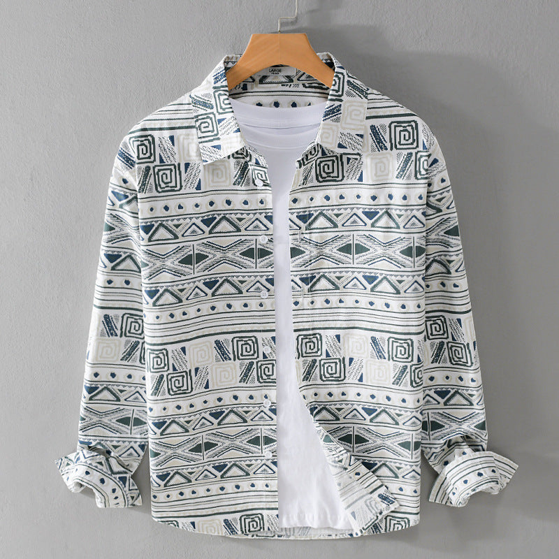 Camicia uomo Valstrend con stampa graffiti di fiori, maniche corte in cotone, stile casual e colorato