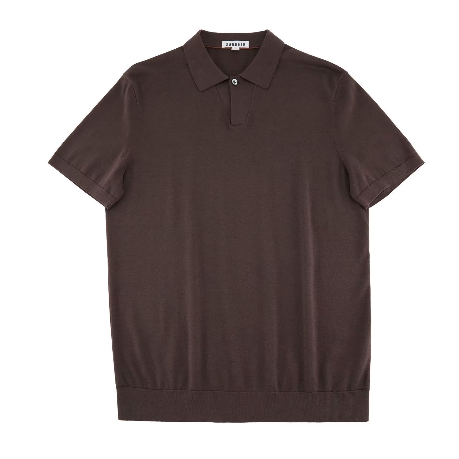 Camicia estiva da uomo Valstrend, maglia slim fit a maniche corte con colletto, tessuto a tinta unita e stile casual elegante