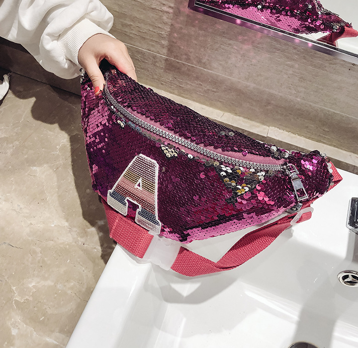 Marsupio Valstrend per bambini con paillettes, mini tracolla alla moda, stile coreano, ideale per uso quotidiano.