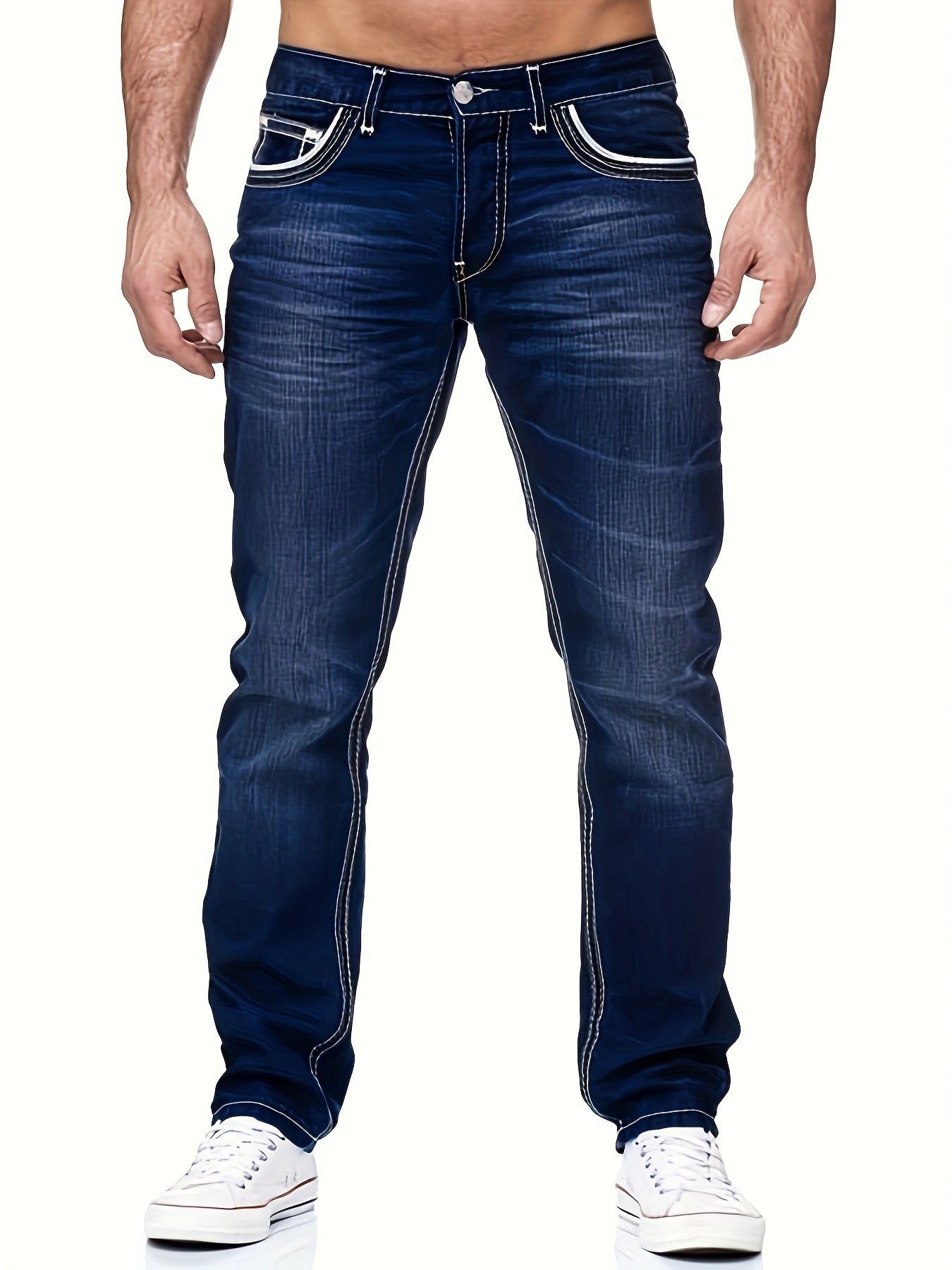 Jeans da uomo casual stile classico Valstrend, pantaloni stretch chic per look street style con design moderno.