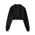 Maglione zip half aperto donna Valstrend in colore solido, taglio corto e comodo, ideale per look casual e autunnali.