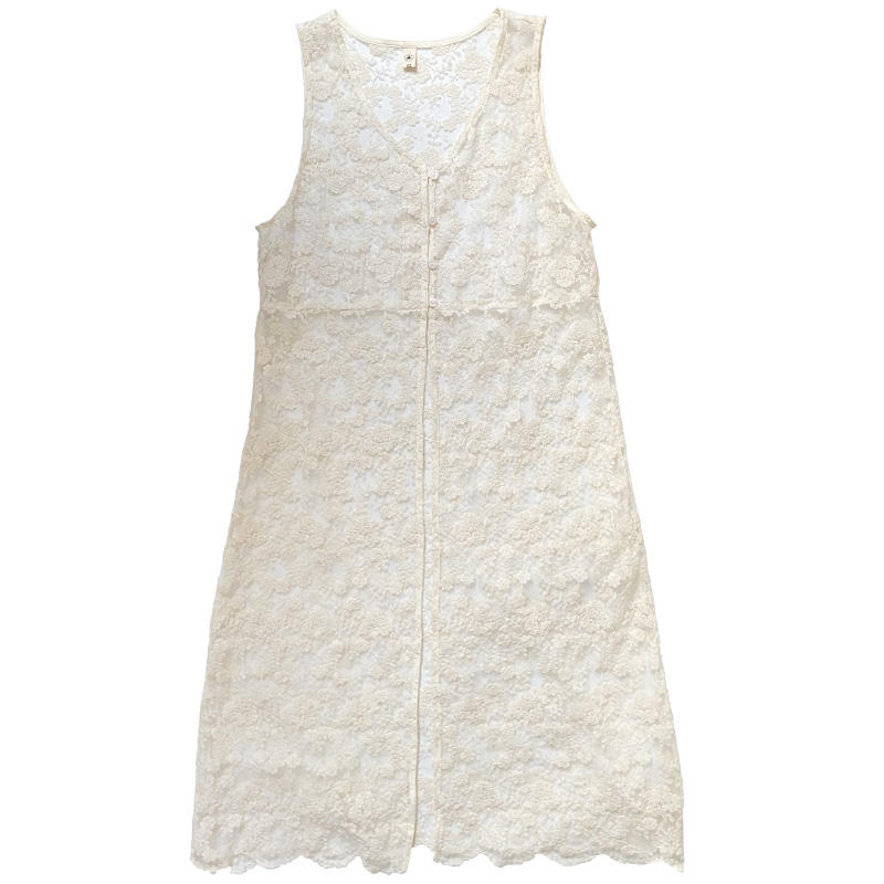 Top copricostume in pizzo vuoto di Valstrend, con dettagli trasparenti e stile elegante, ideale per coprire il costume da bagno.