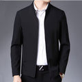 Giacca casual da uomo Valstrend per primavera e autunno, stile nuovo e confortevole, vista frontale con zip e tasche.