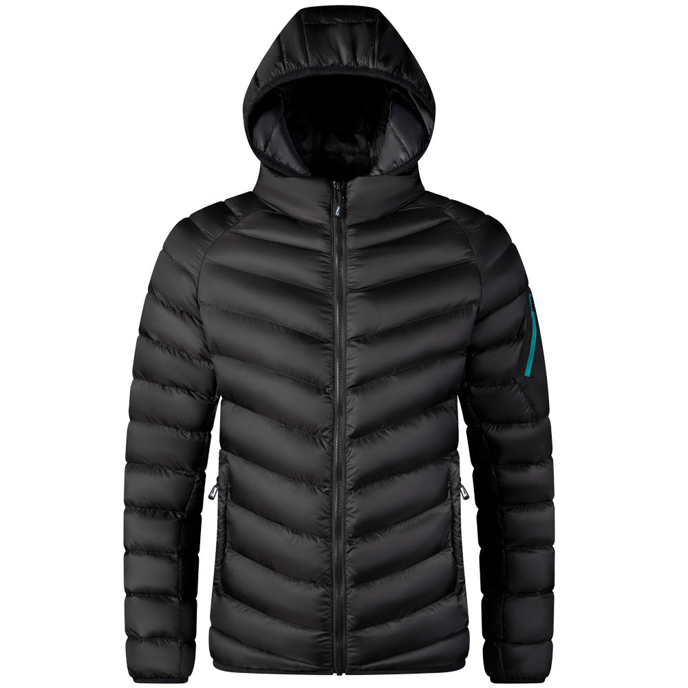 Giaccone da uomo plus size in velluto imbottito con cappuccio, cotone spesso, stile caldo e comodo, marca Valstrend.