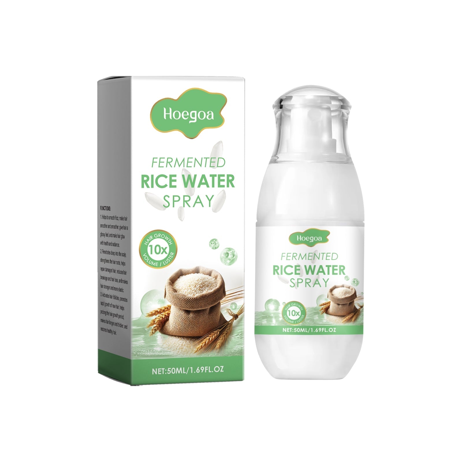 Spray all'acqua di riso Valstrend Shop in bottiglia spray, ideale per idratare e rinfrescare la pelle del viso.