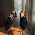 Scarpe da uomo in pelle a quadri Valstrend, stile elegante con suola in pelle e design classico per occasioni formali.