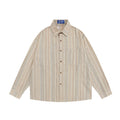 Camicia a righe verticali a maniche lunghe, stile casual e trendy, marca Valstrend, top cardigan americano largo e comodo