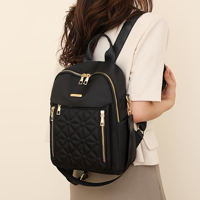 Borsa tracolla ricamata da donna Valstrend, grande capacità, impermeabile, leggera, stile casual con zip verticale e tracolla trendy