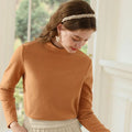 Lace Stand-up Collar Long Sleeve T-shirt Shirt Inner Wear Blouse Warm Slim-fit Flattering