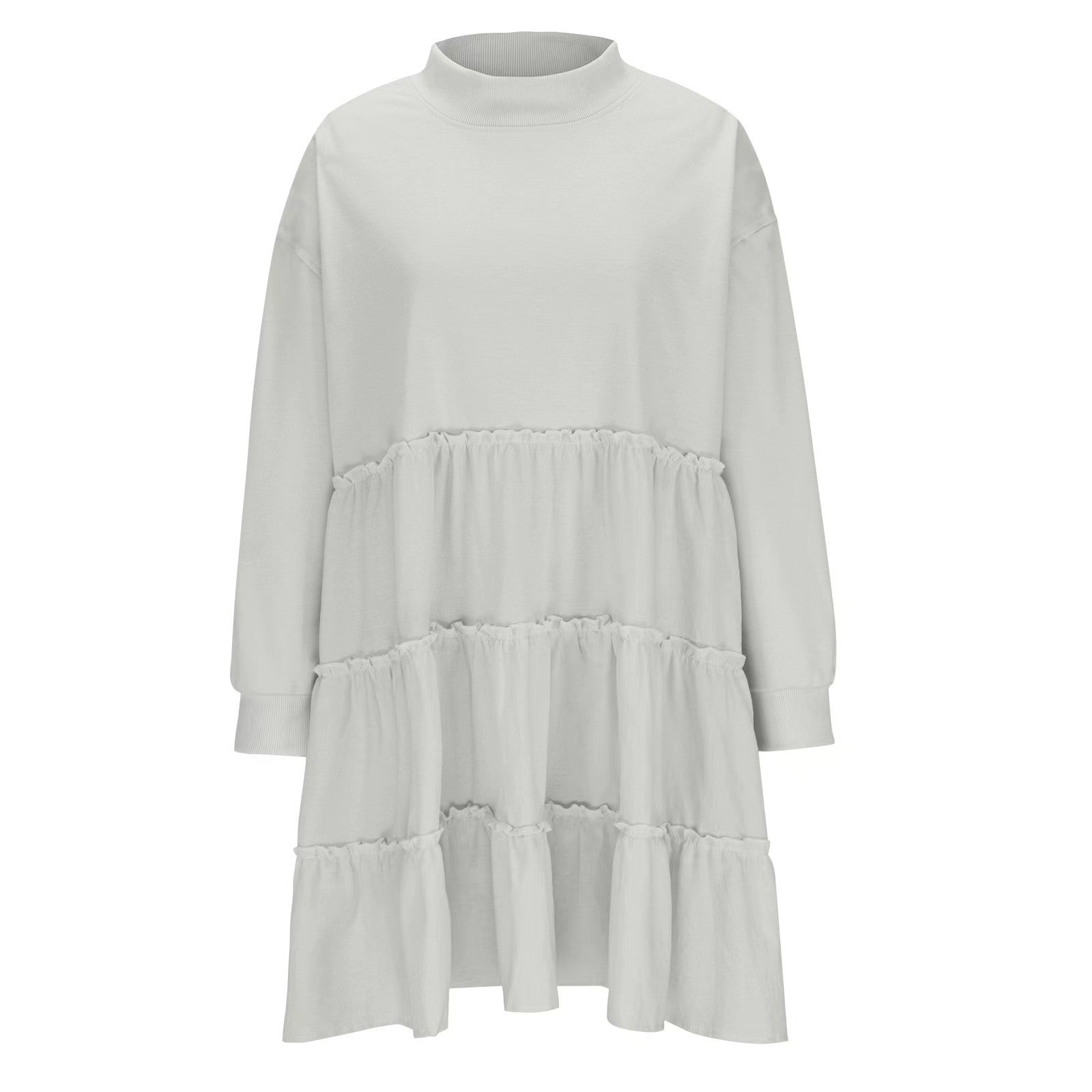 Vestito donna Valstrend in maglia morbida con pieghe e vestibilità larga, con cuciture dettagliate e stile casual elegante.