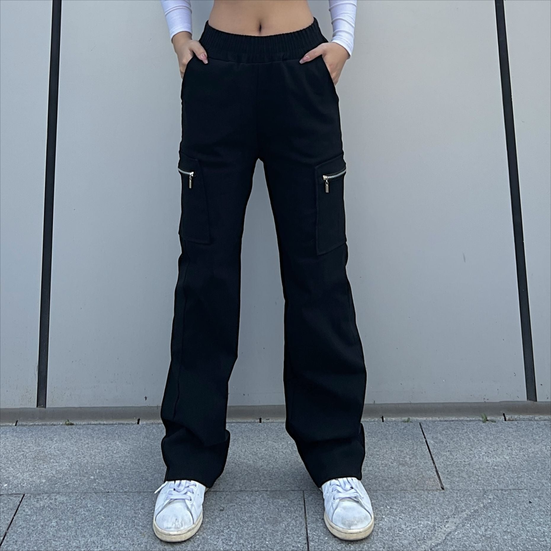 Pantaloni larghi da donna Valstrend, stile street, tessuto morbido e comodo, vestibilità rilassata, ideali per look casual e alla moda