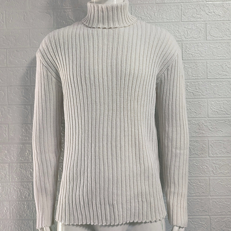 Men's Solid Color Slim Fit Knit Top Autumn And Winter New Sweater Fashion European And American Style